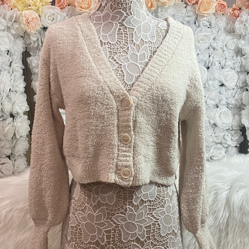 Cozy Cream Button-Up Women's Sweater